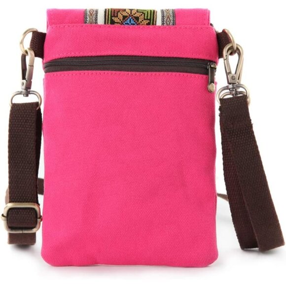 Women's Fuchsia 04 Vintage Embroidered Cute Mini Cross Body Bag Small Handbags - Picture 2 of 6